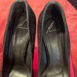 Brian Atwood Black Suede Heels